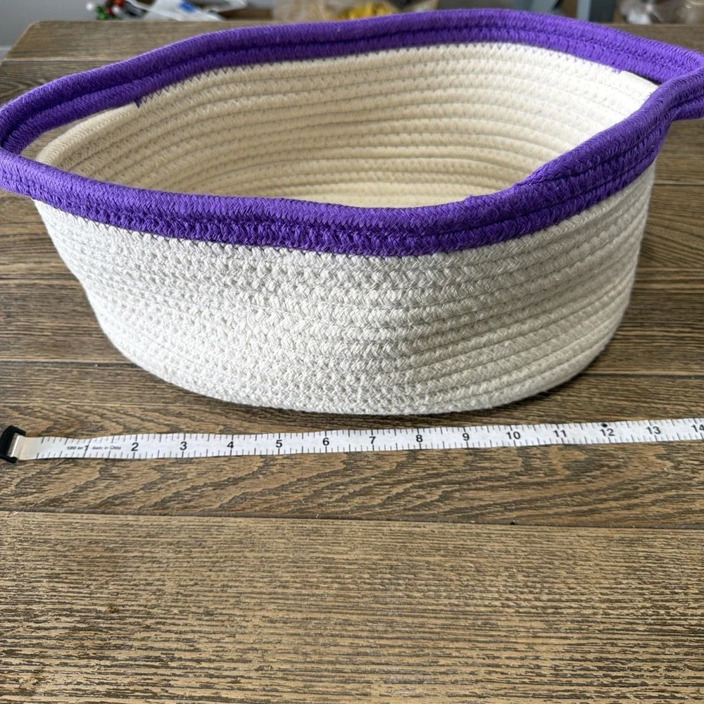 Young Living Seedlings 100% Unleashed Cotton Purple & Off White Soft Woven Tote